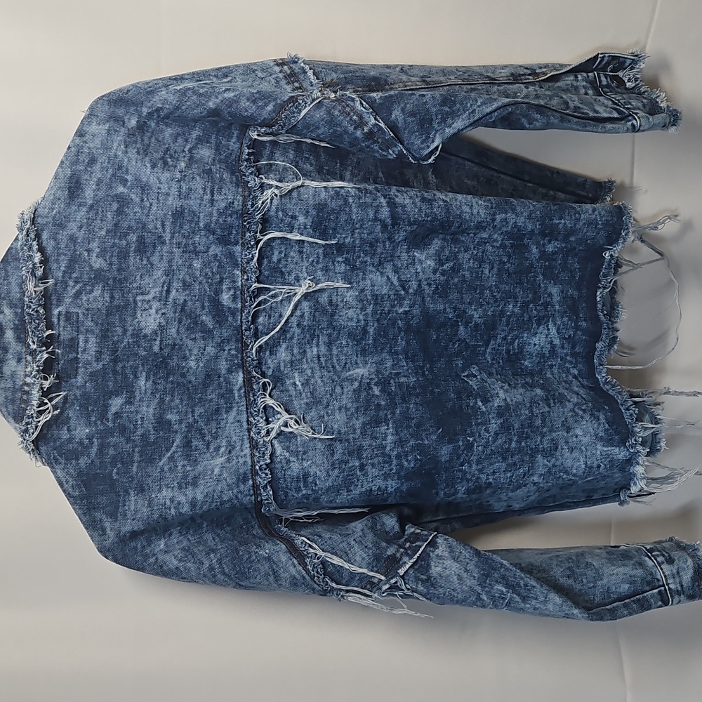 Thrill Distressed Blue Denim Jacket - image 5